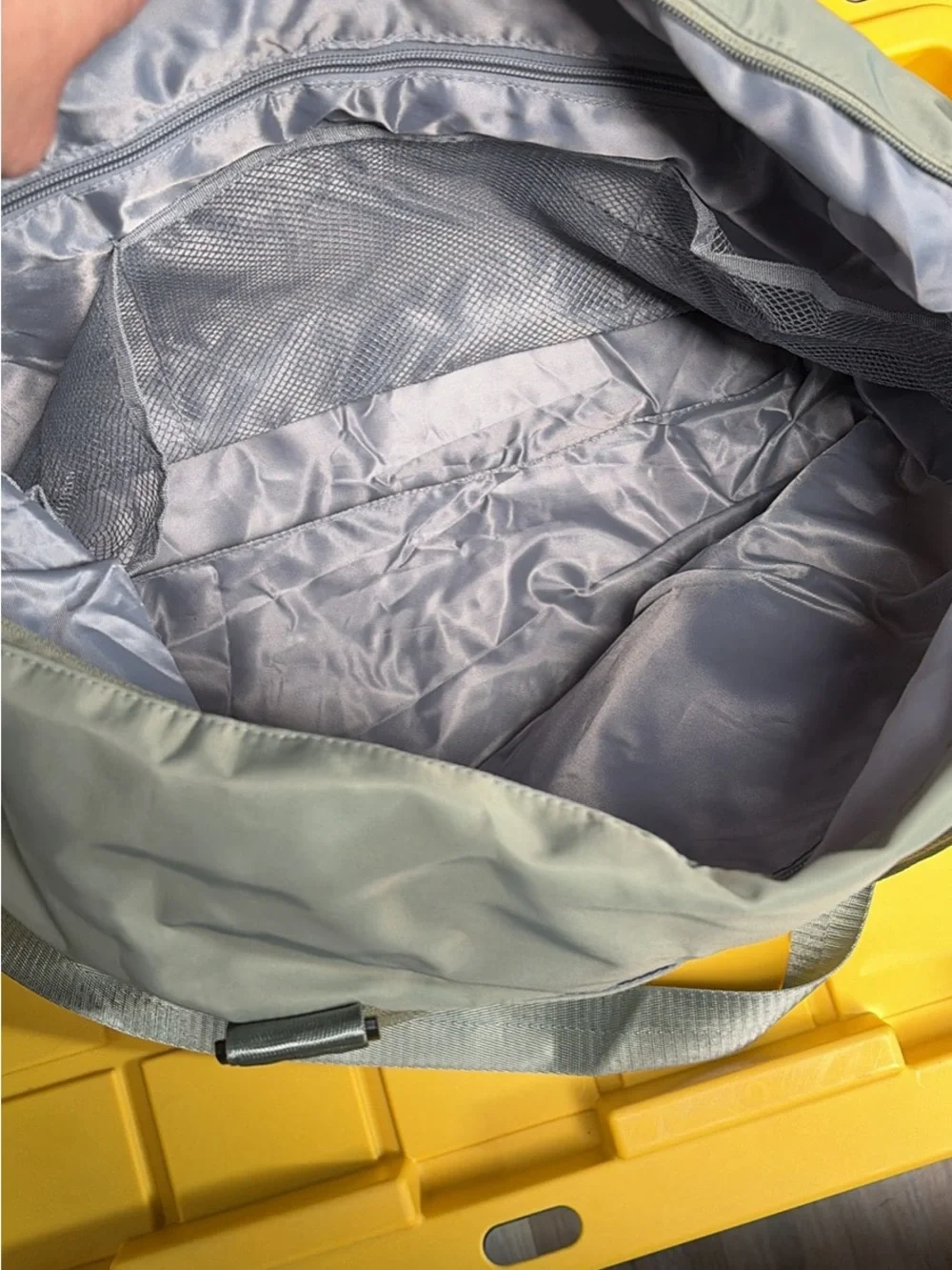 Floless Sage Green Duffle Bag with Webbing Handles